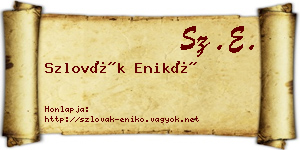 Szlovák Enikő névjegykártya
